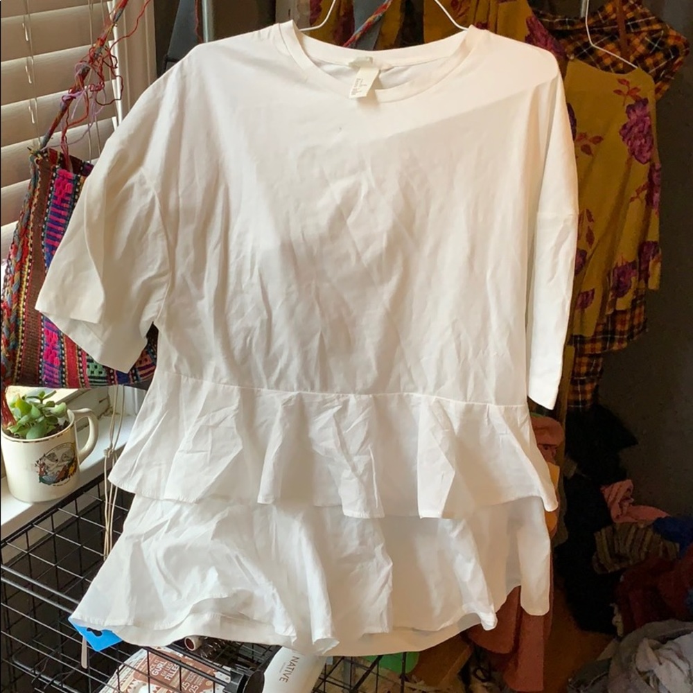 white peplum top